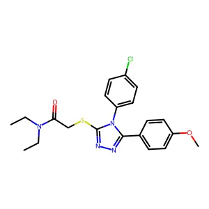 2-((4-(4-CL-PH)-5-(4-Meo-PH)-4H-1,2,4-triazol-3-YL)thio)-N,N-diethylacetamide structure