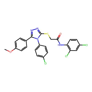 2-{[4-(4-chlorophenyl)-5-(4-methoxyphenyl)-4H-1,2,4-triazol-3-yl]sulfanyl}-N-(2,4-dichlorophenyl)acetamide structure