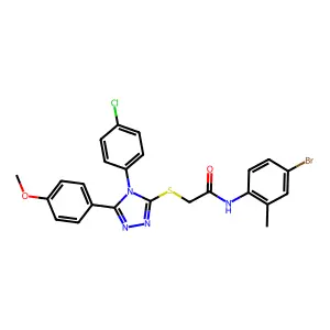 N-(4-bromo-2-methylphenyl)-2-{[4-(4-chlorophenyl)-5-(4-methoxyphenyl)-4H-1,2,4-triazol-3-yl]sulfanyl}acetamide structure