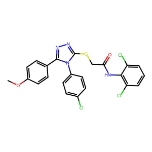 2-{[4-(4-chlorophenyl)-5-(4-methoxyphenyl)-4H-1,2,4-triazol-3-yl]sulfanyl}-N-(2,6-dichlorophenyl)acetamide structure