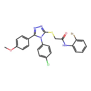 N-(2-bromophenyl)-2-{[4-(4-chlorophenyl)-5-(4-methoxyphenyl)-4H-1,2,4-triazol-3-yl]sulfanyl}acetamide structure