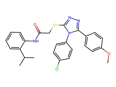 2-((4-(4-Chlorophenyl)-5-(4-methoxyphenyl)-4H-1,2,4-triazol-3-yl)thio)-N-(2-isopropylphenyl)acetamide structure