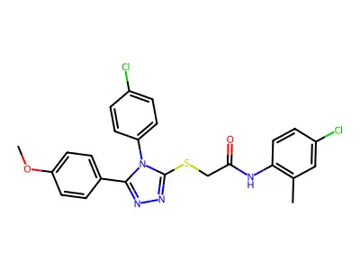 N-(4-chloro-2-methylphenyl)-2-{[4-(4-chlorophenyl)-5-(4-methoxyphenyl)-4H-1,2,4-triazol-3-yl]sulfanyl}acetamide structure
