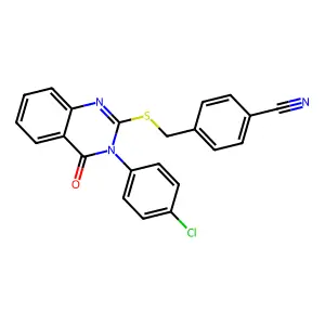 4-({[3-(4-chlorophenyl)-4-oxo-3,4-dihydroquinazolin-2-yl]sulfanyl}methyl)benzonitrile structure