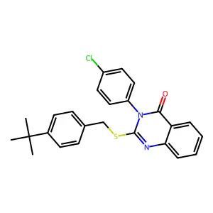 2-((4-(tert-Butyl)benzyl)thio)-3-(4-chlorophenyl)quinazolin-4(3H)-one structure