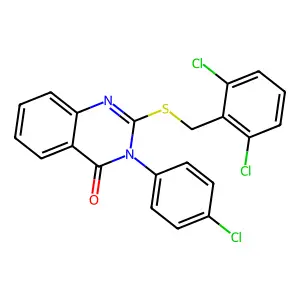 3-(4-Chlorophenyl)-2-(((2,6-dichlorophenyl)methyl)thio)-4(3H)-quinazolinone structure