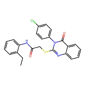2-((3-(4-CL-PH)4-Oxo-3,4-dihydro-2-quinazolinyl)thio)-N-(2-ethylphenyl)acetamide structure
