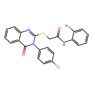 N-(2-BR-PH)-2-((3-(4-CL-Phenyl)-4-oxo-3,4-dihydro-2-quinazolinyl)thio)acetamide structure