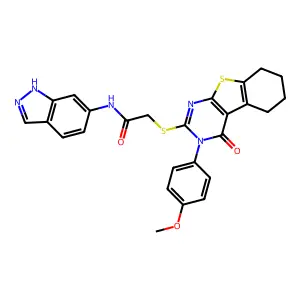 N-(1H-Indazol-6-yl)-2-((3-(4-methoxyphenyl)-4-oxo-3,4,5,6,7,8-hexahydrobenzo[4,5]thieno[2,3-d]pyrimidin-2-yl)thio)acetamide structure