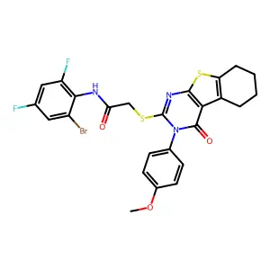 N-(2-Bromo-4,6-difluorophenyl)-2-((3-(4-methoxyphenyl)-4-oxo-3,4,5,6,7,8-hexahydrobenzo[4,5]thieno[2,3-d]pyrimidin-2-yl)thio)acetamide structure