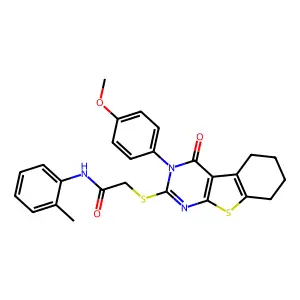 2-((3-(4-Methoxyphenyl)-4-oxo-3,4,5,6,7,8-hexahydrobenzo[4,5]thieno[2,3-d]pyrimidin-2-yl)thio)-N-(o-tolyl)acetamide structure