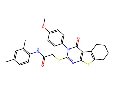 N-(2,4-Dimethylphenyl)-2-((3-(4-methoxyphenyl)-4-oxo-3,4,5,6,7,8-hexahydrobenzo[4,5]thieno[2,3-d]pyrimidin-2-yl)thio)acetamide structure