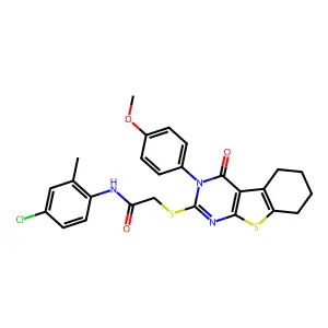N-(4-Chloro-2-methylphenyl)-2-((3-(4-methoxyphenyl)-4-oxo-3,4,5,6,7,8-hexahydrobenzo[4,5]thieno[2,3-d]pyrimidin-2-yl)thio)acetamide structure