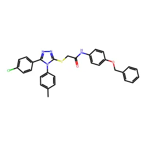 N-[4-(benzyloxy)phenyl]-2-{[5-(4-chlorophenyl)-4-(4-methylphenyl)-4H-1,2,4-triazol-3-yl]sulfanyl}acetamide structure