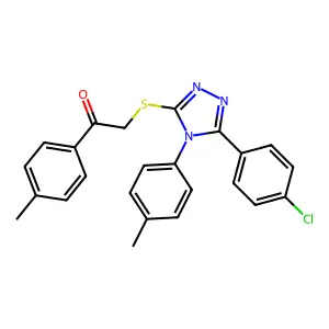 2-{[5-(4-chlorophenyl)-4-(4-methylphenyl)-4H-1,2,4-triazol-3-yl]sulfanyl}-1-(4-methylphenyl)ethanone structure
