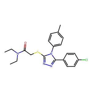 2-((5-(4-CL-PH)-4-(4-Methyl-PH)-4H-1,2,4-triazol-3-YL)thio)-N,N-diethylacetamide structure