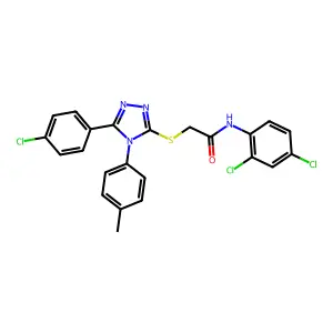 2-{[5-(4-chlorophenyl)-4-(4-methylphenyl)-4H-1,2,4-triazol-3-yl]sulfanyl}-N-(2,4-dichlorophenyl)acetamide structure