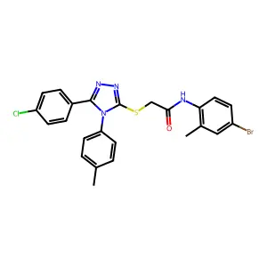 N-(4-bromo-2-methylphenyl)-2-{[5-(4-chlorophenyl)-4-(4-methylphenyl)-4H-1,2,4-triazol-3-yl]sulfanyl}acetamide structure