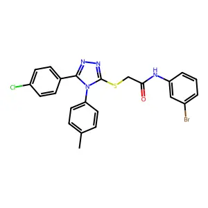 N-(3-bromophenyl)-2-{[5-(4-chlorophenyl)-4-(4-methylphenyl)-4H-1,2,4-triazol-3-yl]sulfanyl}acetamide structure