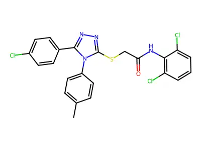 2-{[5-(4-chlorophenyl)-4-(4-methylphenyl)-4H-1,2,4-triazol-3-yl]sulfanyl}-N-(2,6-dichlorophenyl)acetamide structure