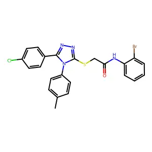 N-(2-bromophenyl)-2-{[5-(4-chlorophenyl)-4-(4-methylphenyl)-4H-1,2,4-triazol-3-yl]sulfanyl}acetamide structure