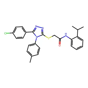 2-{[5-(4-chlorophenyl)-4-(4-methylphenyl)-4H-1,2,4-triazol-3-yl]sulfanyl}-N-[2-(propan-2-yl)phenyl]acetamide structure