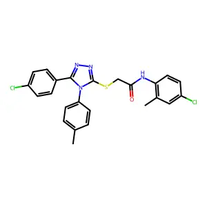 N-(4-chloro-2-methylphenyl)-2-{[5-(4-chlorophenyl)-4-(4-methylphenyl)-4H-1,2,4-triazol-3-yl]sulfanyl}acetamide structure
