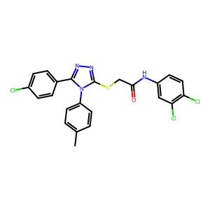 2-{[5-(4-chlorophenyl)-4-(4-methylphenyl)-4H-1,2,4-triazol-3-yl]sulfanyl}-N-(3,4-dichlorophenyl)acetamide structure