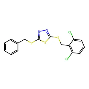 2-(Benzylthio)-5-((2,6-dichlorobenzyl)thio)-1,3,4-thiadiazole structure