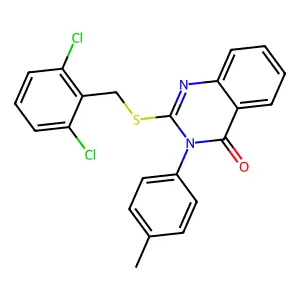 2-((2,6-Dichlorobenzyl)thio)-3-(4-methylphenyl)-4(3H)-quinazolinone structure