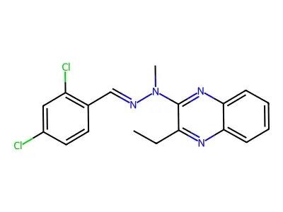 2,4-Dichlorobenzaldehyde 1-(3-ethylquinoxalin-2-yl)-1-methylhydrazone structure