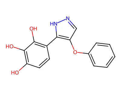 4-(4-phenoxy-1H-pyrazol-3-yl)benzene-1,2,3-triol structure