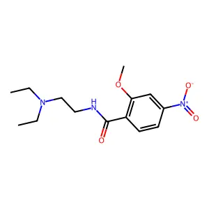 4-nitro-N-(2-diethylamino-ethyl)-2-methoxy-benzamide structure