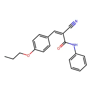 2-cyano-N-phenyl-3-(4-propoxyphenyl)prop-2-enamide structure