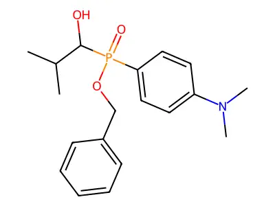 Benzyl 4-(dimethylamino)phenyl(1-hydroxy-2-methylpropyl)phosphinate structure