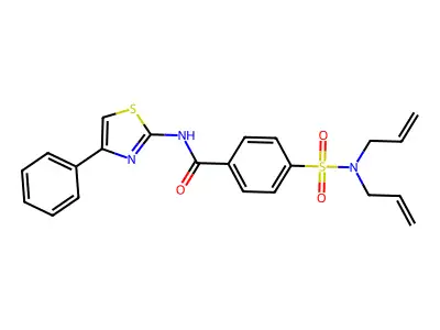4-(N,N-diallylsulfamoyl)-N-(4-phenylthiazol-2-yl)benzamide structure
