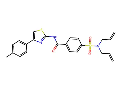 4-(N,N-diallylsulfamoyl)-N-(4-(p-tolyl)thiazol-2-yl)benzamide structure