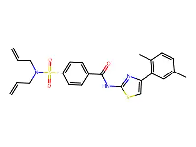 4-(N,N-diallylsulfamoyl)-N-(4-(2,5-dimethylphenyl)thiazol-2-yl)benzamide structure