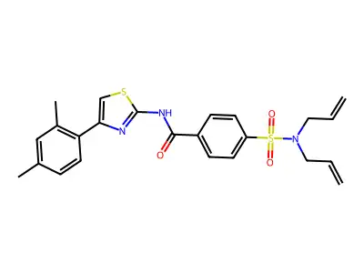 4-(N,N-diallylsulfamoyl)-N-(4-(2,4-dimethylphenyl)thiazol-2-yl)benzamide structure