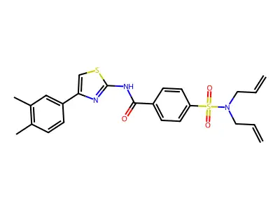 4-(N,N-diallylsulfamoyl)-N-(4-(3,4-dimethylphenyl)thiazol-2-yl)benzamide structure