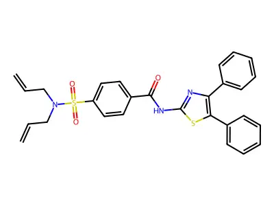 4-(N,N-diallylsulfamoyl)-N-(4,5-diphenylthiazol-2-yl)benzamide structure
