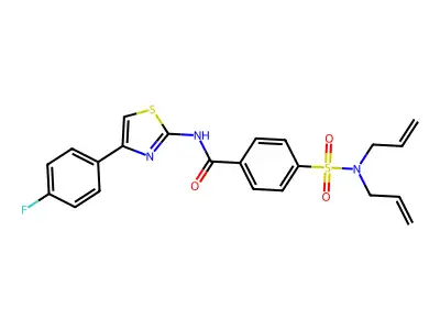 4-(N,N-diallylsulfamoyl)-N-(4-(4-fluorophenyl)thiazol-2-yl)benzamide structure