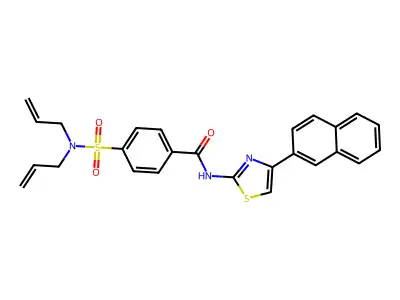 4-(N,N-diallylsulfamoyl)-N-(4-(naphthalen-2-yl)thiazol-2-yl)benzamide structure