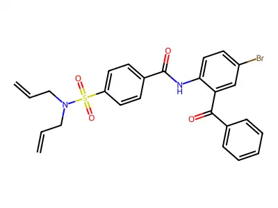 N-(2-benzoyl-4-bromophenyl)-4-(N,N-diallylsulfamoyl)benzamide structure