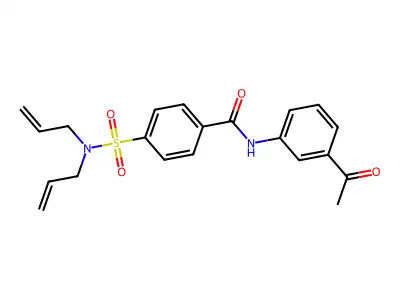 N-(3-acetylphenyl)-4-(N,N-diallylsulfamoyl)benzamide structure
