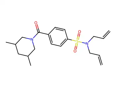 N,N-diallyl-4-(3,5-dimethylpiperidine-1-carbonyl)benzenesulfonamide structure