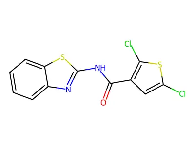 N-(1,3-benzothiazol-2-yl)-2,5-dichlorothiophene-3-carboxamide structure