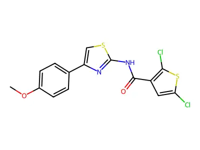 2,5-dichloro-N-[4-(4-methoxyphenyl)-1,3-thiazol-2-yl]thiophene-3-carboxamide structure