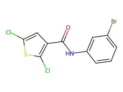 N-(3-bromophenyl)-2,5-dichlorothiophene-3-carboxamide structure
