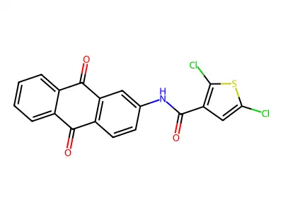 2,5-dichloro-N-(9,10-dioxo-9,10-dihydroanthracen-2-yl)thiophene-3-carboxamide structure